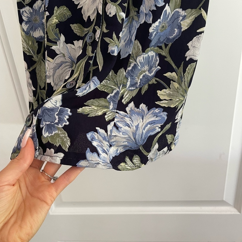 Vintage Karen Kane Floral Button Front Mini Dress - 6 - Picture 3 of 7